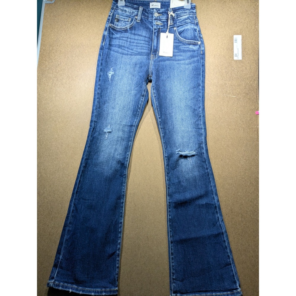 KanCan High Rise Bootcut Distressed Jeans Medium Wash KC9373D Size 5/26 NWT